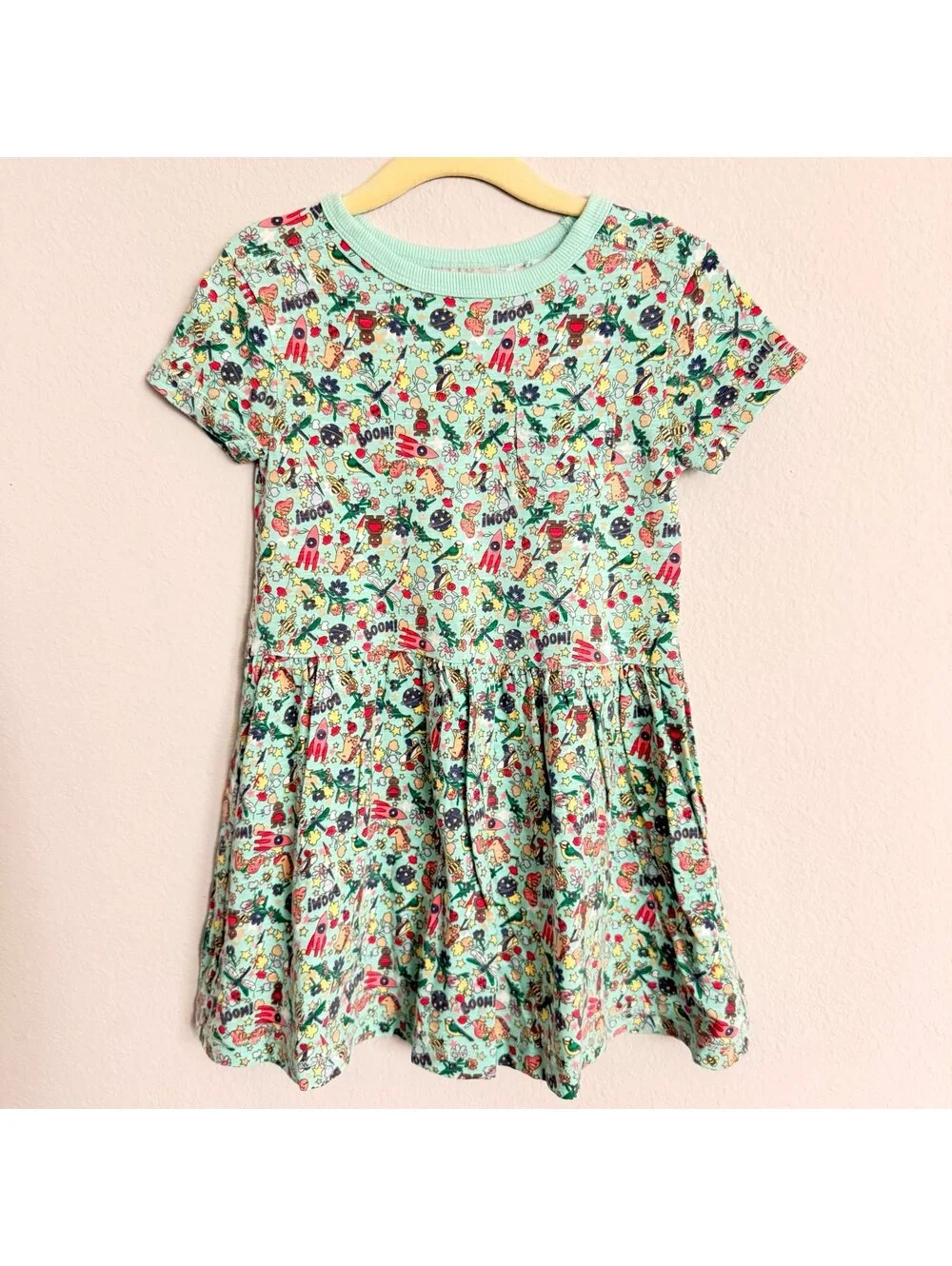 Next Direct Sage Green Everything Pattern Dress Size 3-4
